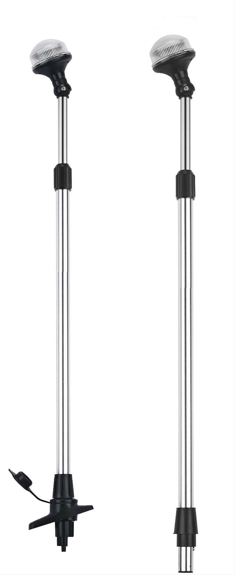 IŞIKLI BAYRAK DİREĞİ BOY:48 CM 12 V ALÜMİNYUM SİYAH LED