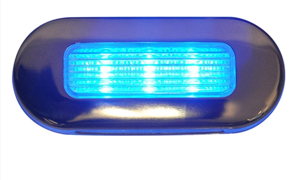 MERDİVEN LAMBASI MAVİ 12 V LED KROM ÇERÇEVELİ